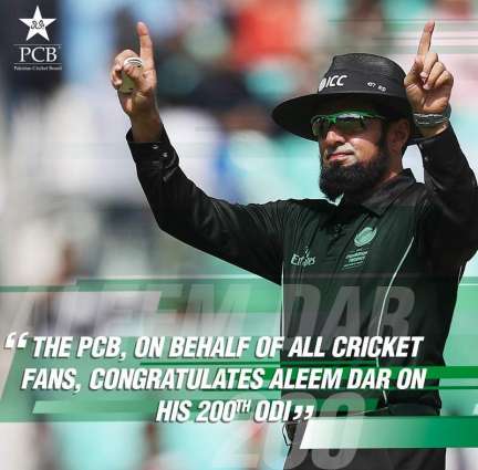 PCB congratulates Aleem Dar on completing double-century of ODIs