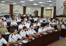 Chairman Joint Chiefs Of Staff Committee Addresses Participants Of PN Staff Course At Pakistan Navy War College, Lahore