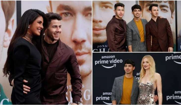 Priyanka , Sophie cheer for Nick,  Chasing Happiness premiere