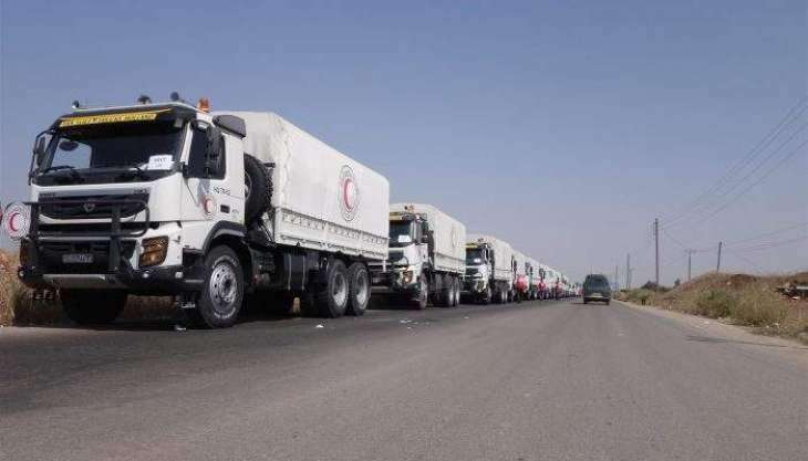 Syrian Red Crescent Says Sent Humanitarian Convoy to 7 Villages in Southwestern Daraa