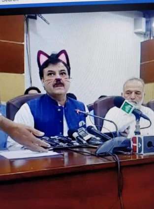 KP govt’s social media team live streams press conference with cat filter
