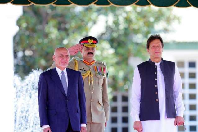 رئیس الوزراء الباکستاني عمران خان یستقبل الرئیس الأفغاني أشرف غني في القصر الرئیسي بعاصمة اسلام آباد