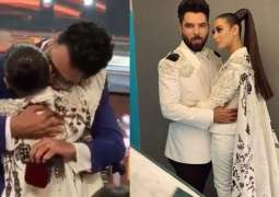 Yasir Hussain proposes to Iqra Aziz during Lux Style Awards ceremony