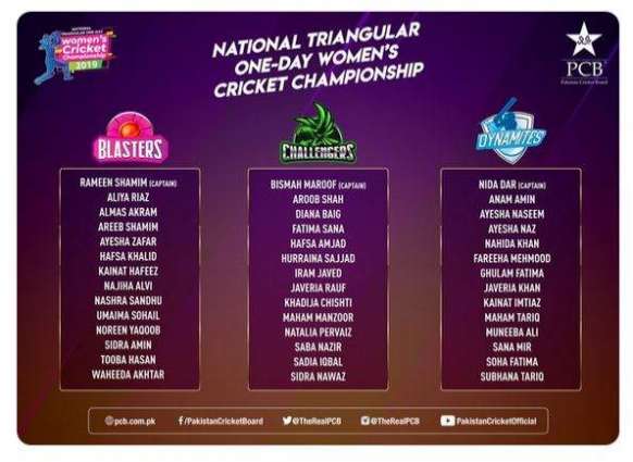 National Triangular One-Day Women’s Cricket Championship to commence from Tuesday