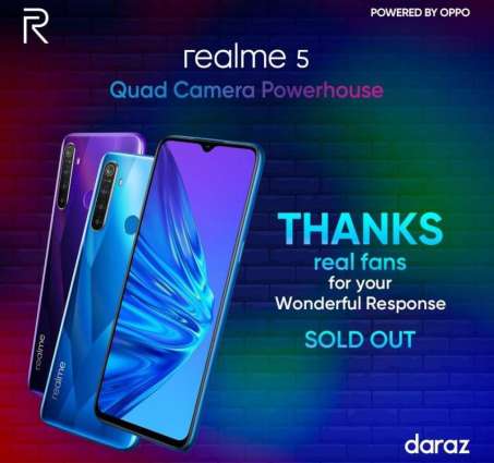 Pakistan’s new best seller budget king realme 5 sold out with record breaking offline sale