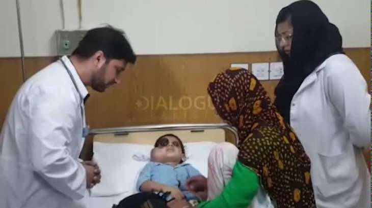 Faisal Vawda announces free treatment of little eye-patient, takes him to SKMH