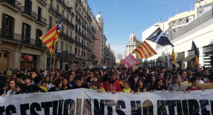 Thousands of Students March in Barcelona as Nationwide Protests Over Court Ruling Continue