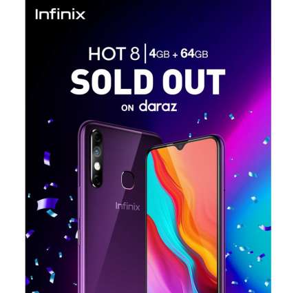 Infinix Hot 8 4+64GB with 5000mAh Battery Sold Out on daraz in just 3 hours!!!