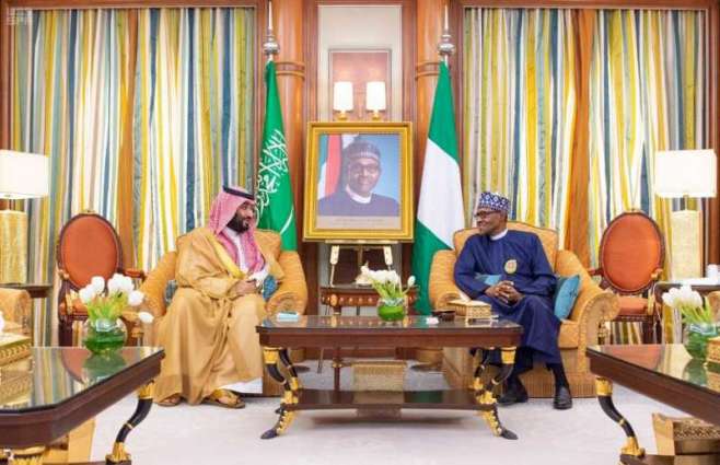 سمو ولي العهد يلتقي رئيس جمهورية نيجيريا الاتحادية