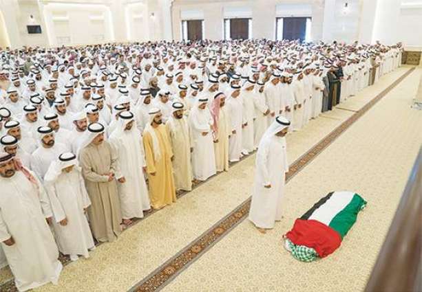 UAE leaders perform funeral prayers on the body of Sultan bin Zayed