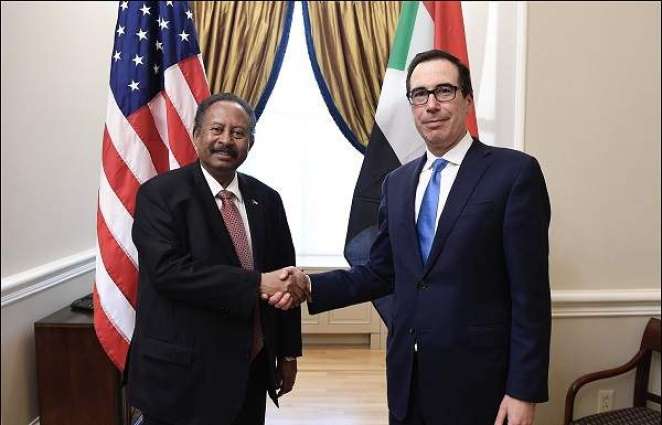 رئیس الوزراء السوداني الدکتور عبداللہ حمدوک یلتقي وزیر المالیة الأمریکي ستیفن تیرنر منوشین