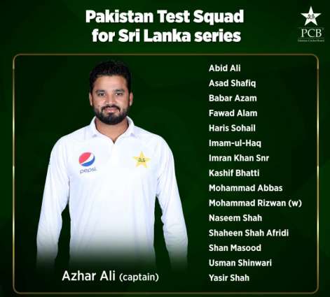 Pakistan names squad for Sri Lanka Tests