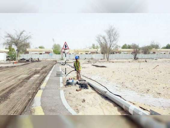 بلدية الظفرة ومساندة تنفذان مشروعاً لإعادة تأهيل البنية التحتية لحوض غرب 3 بمدينة زايد
