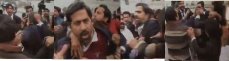 Lawyers torture Punjab Information Minister Fayyaz ul Hassan Chohan