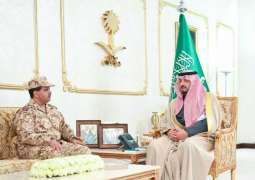 سمو الأمير فيصل بن خالد بن سلطان يستقبل قائد قوة الواجب (10) بالحرس الوطني