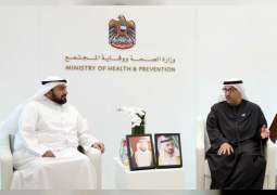 عبد الرحمن العويس يلتقي وزيري الصحة بالسعودية والكويت خلال "الصحة العربي 2020 "