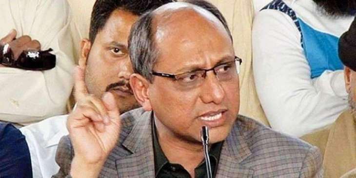  Information Minister of Sindh, Saeed Ghani pays a visit to the residence of martyred police officer
