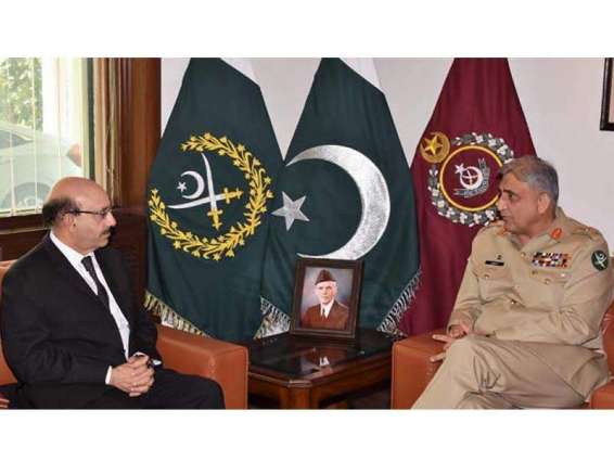 COAS General Bajwa calls on AJK President Masood Khan