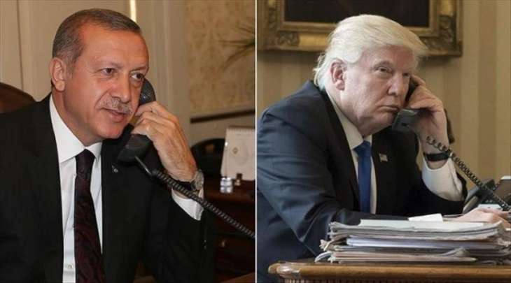 الرئیس الترکي رجب طیب أردوغان یتلقي اتصالا ھاتفیا من نظیرہ الأمریکي ترامب