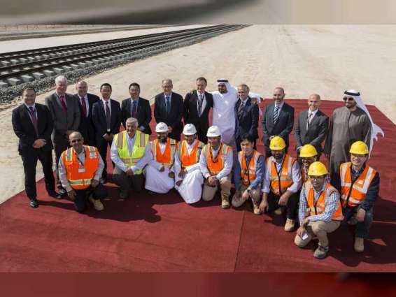 ذياب بن محمد بن زايد يدشن الأعمال الإنشائية للحزمة "أ" من المرحلة الثانية من مشروع شبكة السكك الحديدية