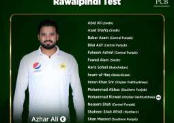 Pakistan names 16-player squad for Rawalpindi Test