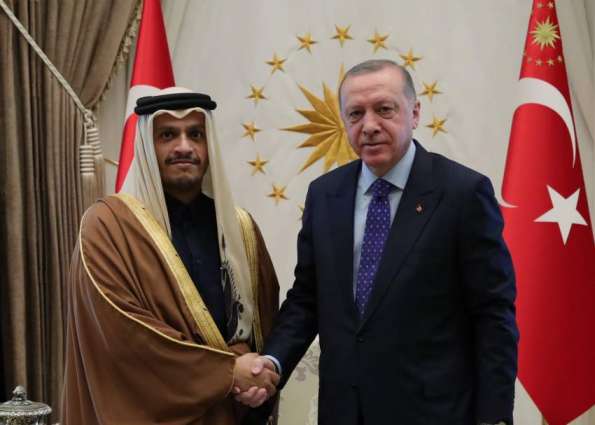 الرئیس الترکي رجب طیب أردوغان یستقبل نائب رئیس الوزراء القطري الشیخ محمد بن عبدالرحمن