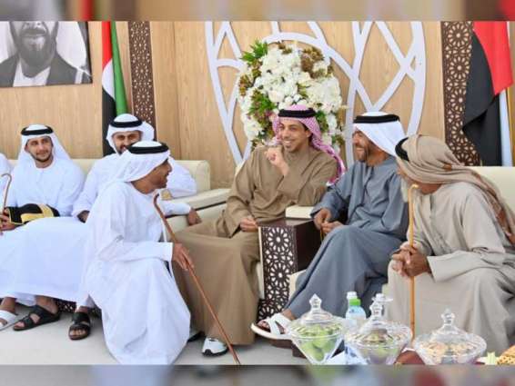 Suroor bin Mohammed, Mansour bin Zayed, Theyab bin Mohamed bin Zayed attend wedding reception