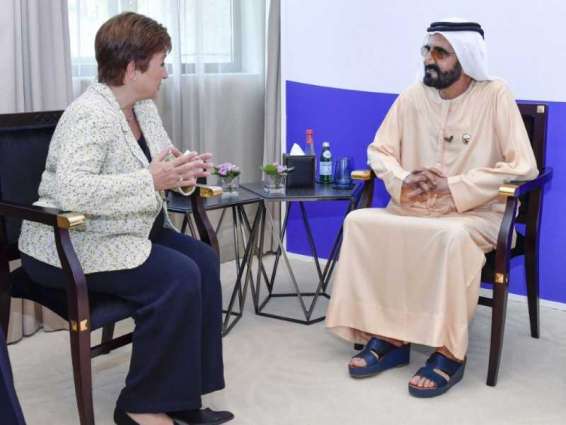 Mohammed bin Rashid receives IMF Managing Director at GWFD 2020