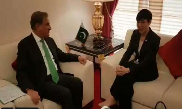 وزیر الخارجیة الباکستاني شاہ محمود قریشي یبحث مع وزیرة خارجیة النرویج العلاقات الثنائیة
