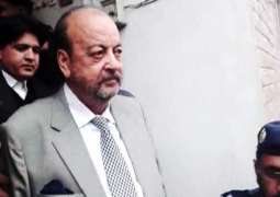 Speaker Sindh Assembly Agha Siraj Durrani arrives at the residence of late Naimatullah