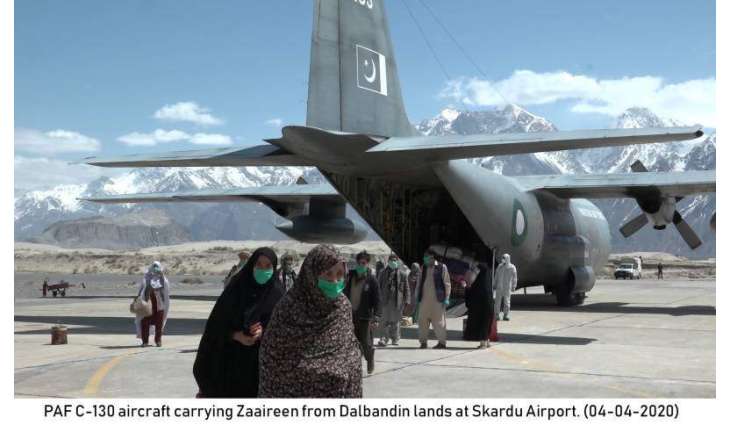 PAF C-130 aircraft shifts pilgrims from Dalbandin to Skardu