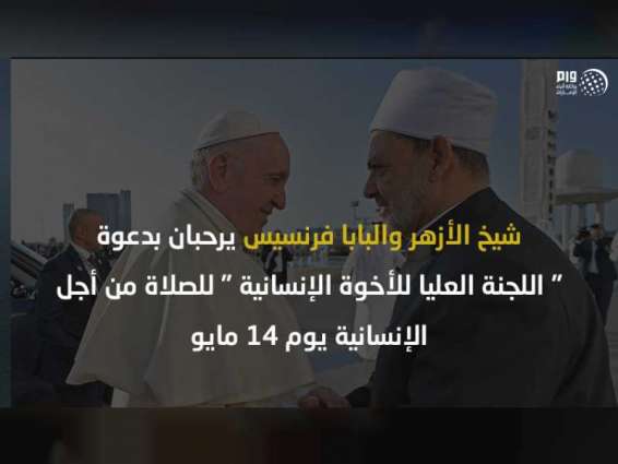 Grand Imam of Al Azhar, Pope Francis welcome Higher Committee of Human Fraternity’s call to prayer for humanity on 14th May