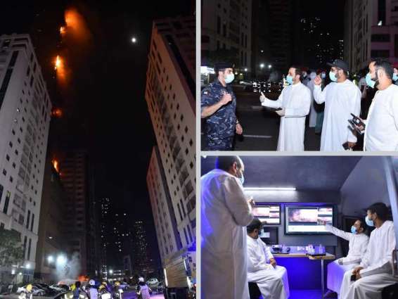 Civil defence teams in Sharjah deal with fire in residential tower in Al Nahda