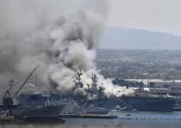 Firefighters Continue Operations on Critically Damaged Warship in San Diego - US Navy