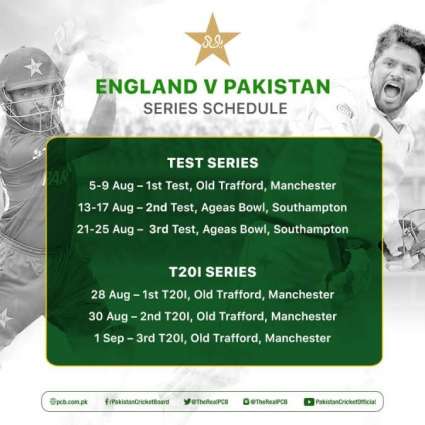 Pakistan's itinerary of England tour confirmed