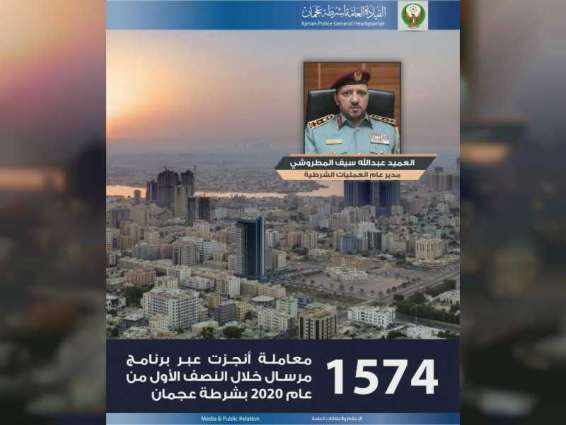 1574 معاملة عبر "مرسال" في شرطة عجمان خلال النصف الأول من 2020