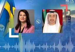 عبدالله بن زايد ووزيرة خارجية السويد يبحثان هاتفيا العلاقات الثنائية والتطورات بالمنطقة