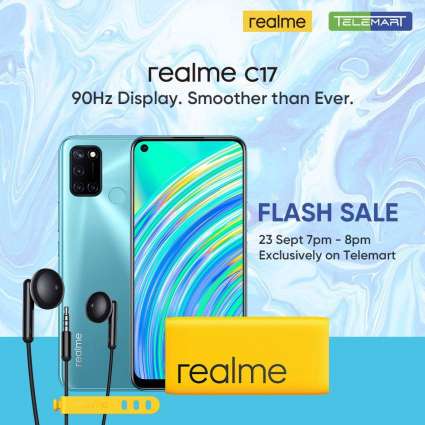 Realme C17， most affordable 6 GB + 128 GB smartphone is launching online 23rd Sep followed by Telemart Flash Sale