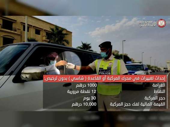 شرطة أبوظبي تحذر من مخاطر "تزويد المركبات" بإضافات ينتج عنها تغيير مواصفات المحرك