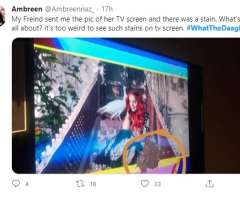 Twitter Reaction About Stains on TV Screen