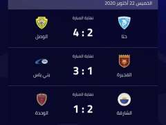 فوز الشارقة و بني ياس و الوصل في الجولة الثانية من دوري الخليج العربي