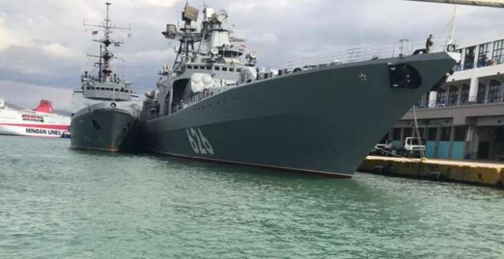Russian Destroyer Vice-Admiral Kulakov Conducts Exercise in Mediterranean Sea