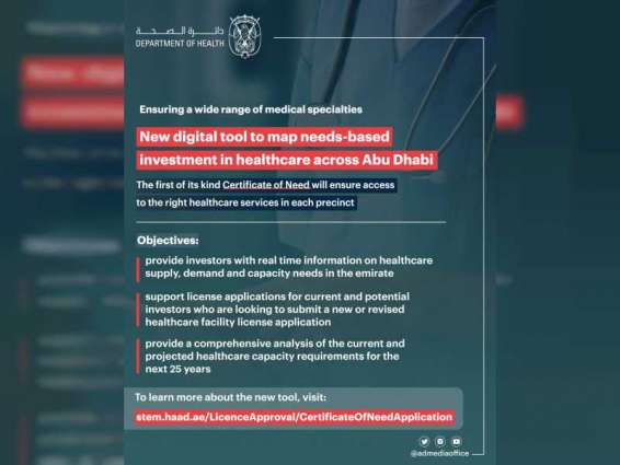 Department of Health Abu Dhabi develops 'Certificate of Need' to identify investment opportunities in healthcare sector
