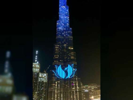"برج خليفة " يتزين بالهوية الجديدة لمبادرة "الشيخة فاطمة لتمكين المرأة في السلام والأمن"