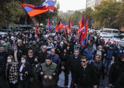 Group of Uniformed Men Joined Protests in Armenian Capital