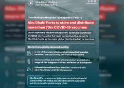 Abu Dhabi Ports supports fight against COVID-19 with capacity to store, distribute 70m vaccines