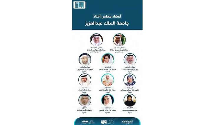 صدور الموافقة الكريمة على تسمية أعضاء مجلس أمناء جامعة الملك عبدالعزيز