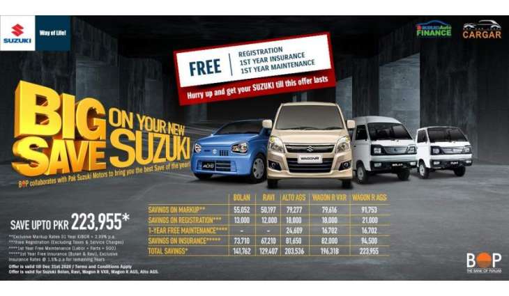 Pak Suzuki in affiliation with Bank of Punjab offers lucrative deals for Customers