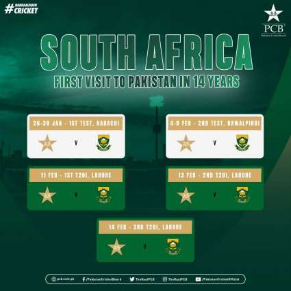 South Africa confirms first tour to Pakistan in 14 years