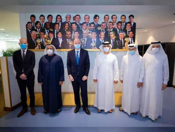 Mansoor bin Mohammed meets FIFA chief, discusses efforts to develop world football